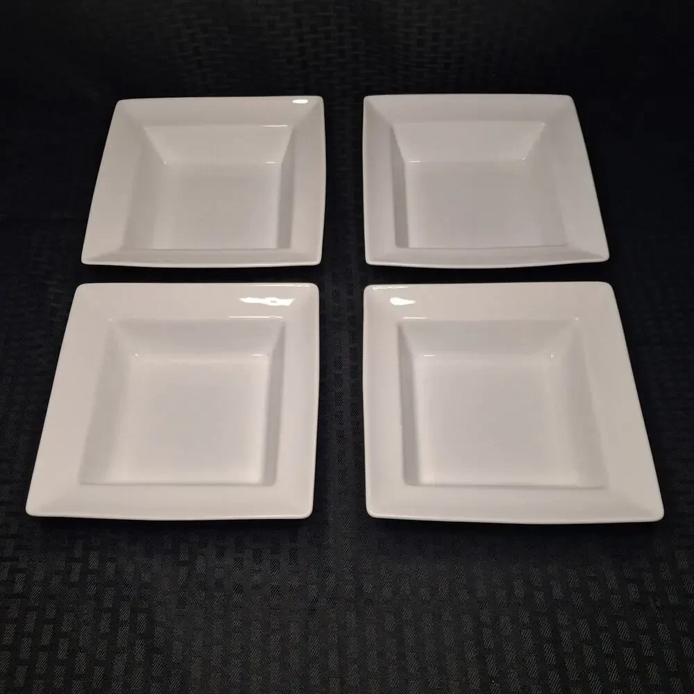 Pottery Barn Great White Square Bowls 7⅜
